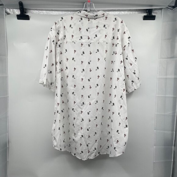 No Retreat Mens Hula Dancer Button Up Shirt Short Sleeve White/Multi Size 3XL - Picture 7 of 9